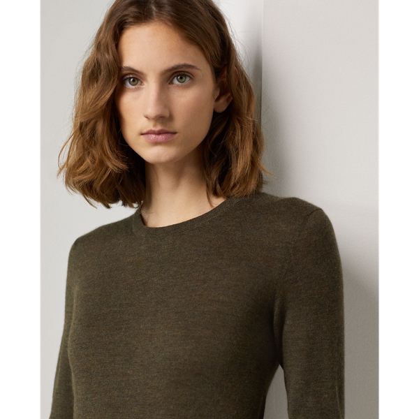 Loden Melange Cashmere Crewneck Jumper Ralph Lauren Collection 6