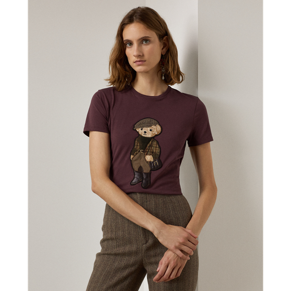 Tweed Polo Bear Cotton T Shirt