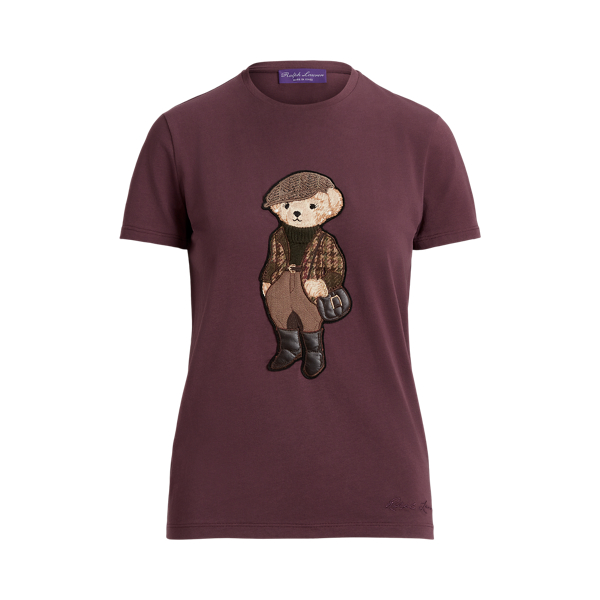 T-shirt de algod&atilde;o com Polo Bear em tweed Ralph Lauren Collection em 1