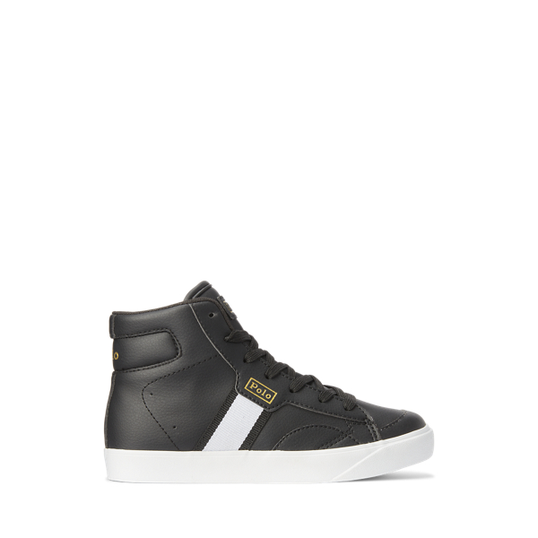 Court Mid High-Top Faux-Leather Trainer