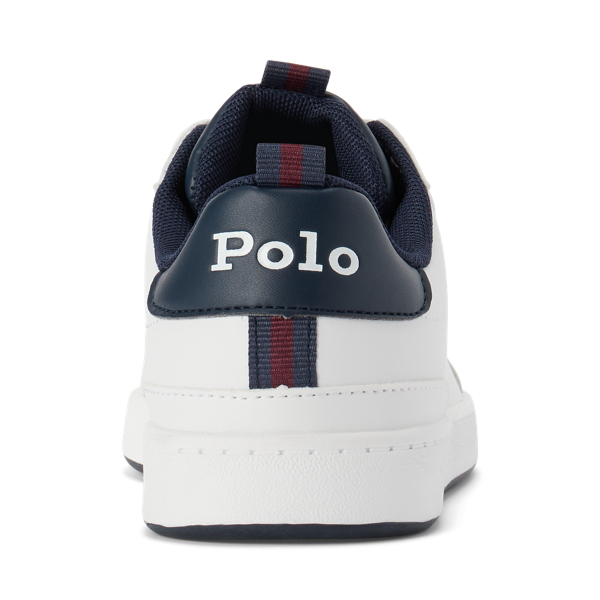 Baskets Court Polo Bear en cuir vegan Child en Blanc 3