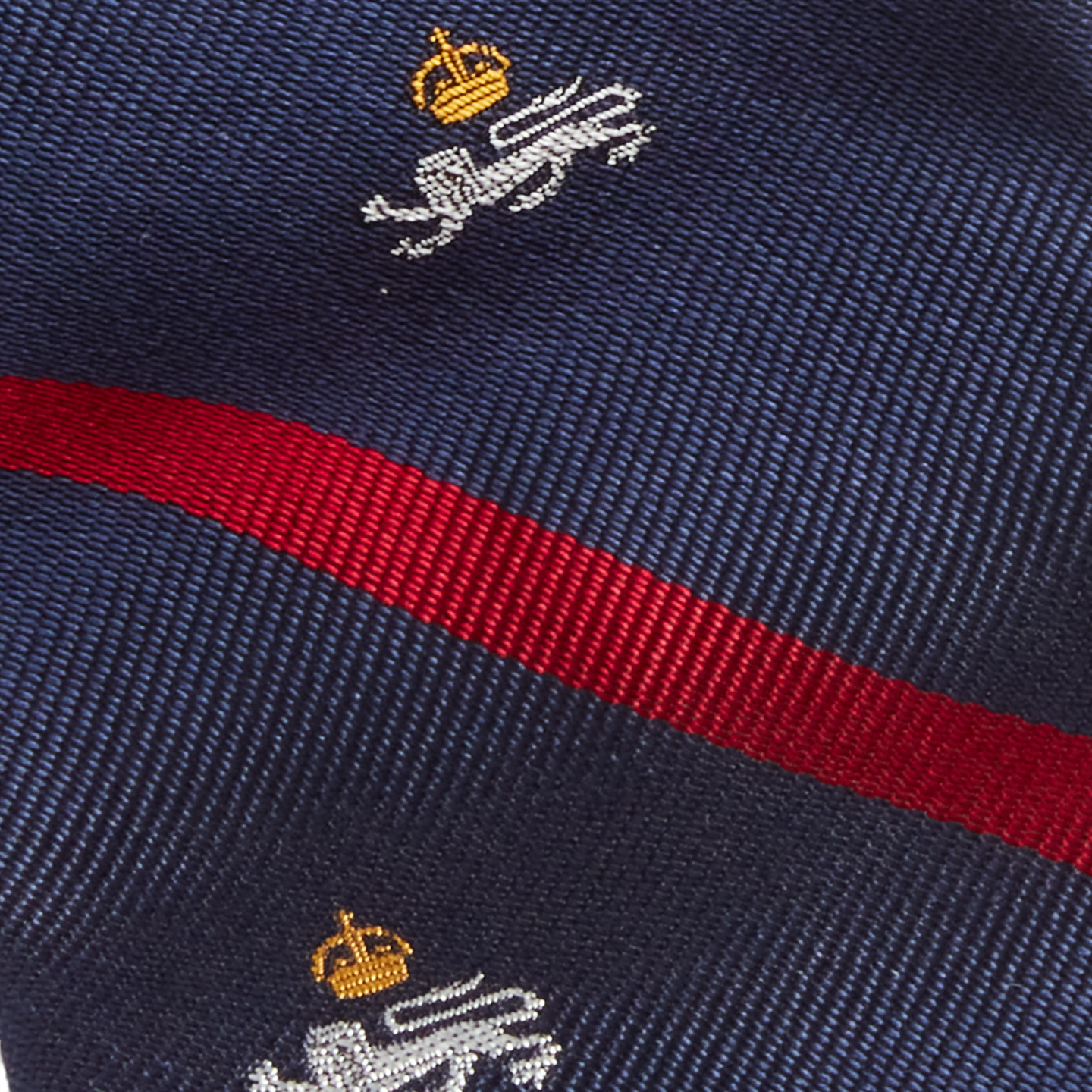 Мужской галстук Ralph Lauren Striped Silk Repp Narrow Club Tie, цвет: Тёмно-синий — фото 2