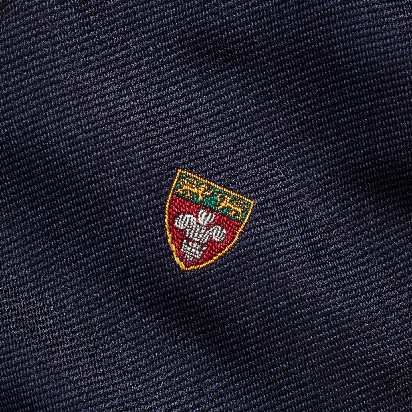 Мужской галстук Ralph Lauren Silk Repp Club Tie, цвет: Тёмно-синий — фото 2