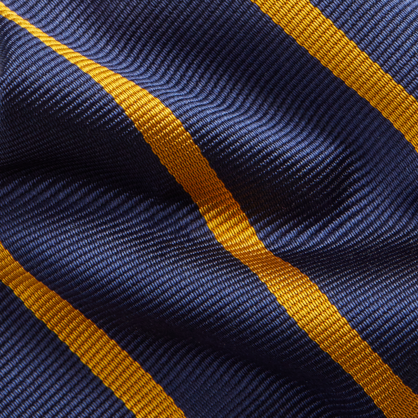 Мужской галстук Ralph Lauren Striped Silk Repp Narrow Tie, цвет: Тёмно-синий / Золотой — фото 2