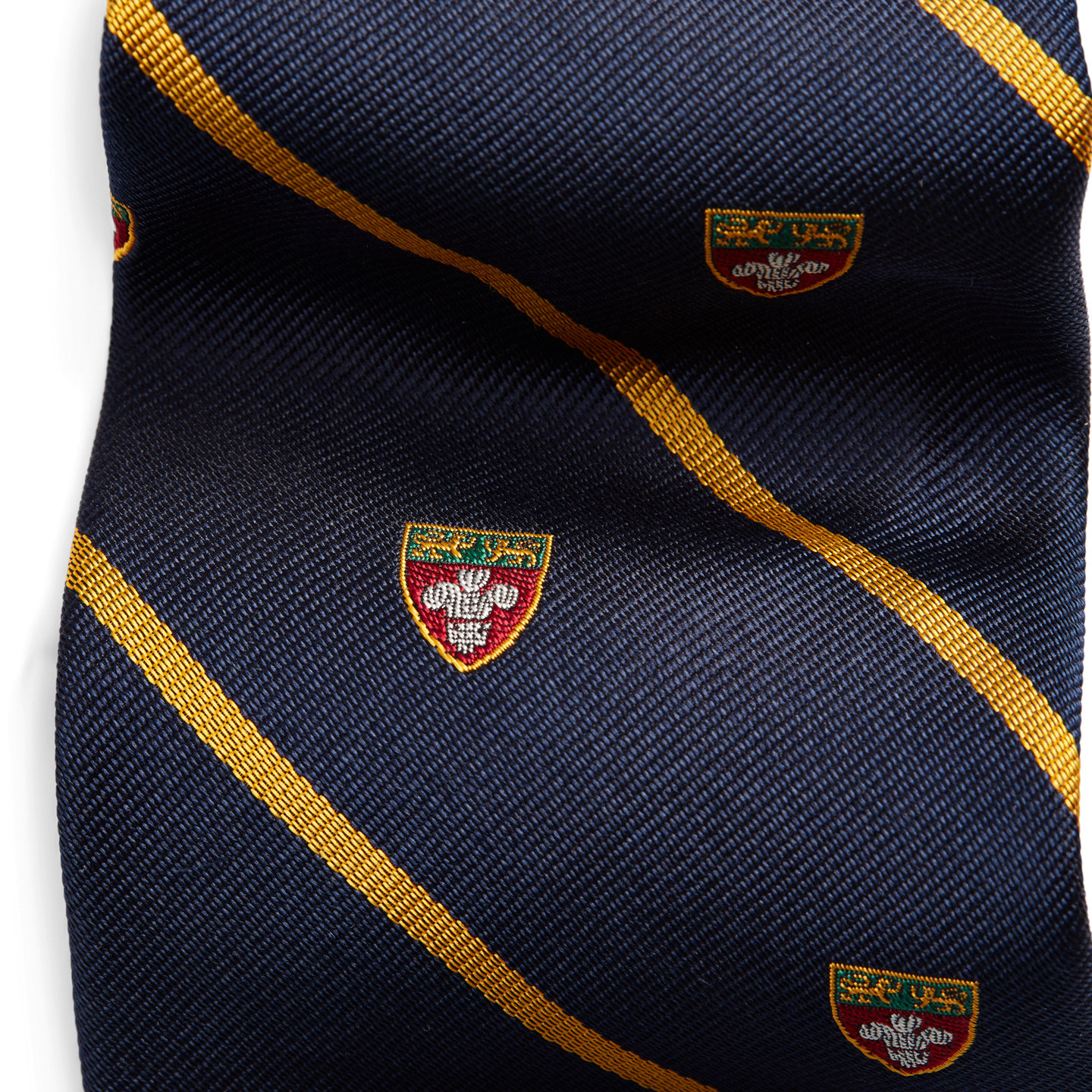 Мужские галстуки Ralph Lauren Striped Silk Narrow Club Tie, цвет: Тёмно-синий — фото 2