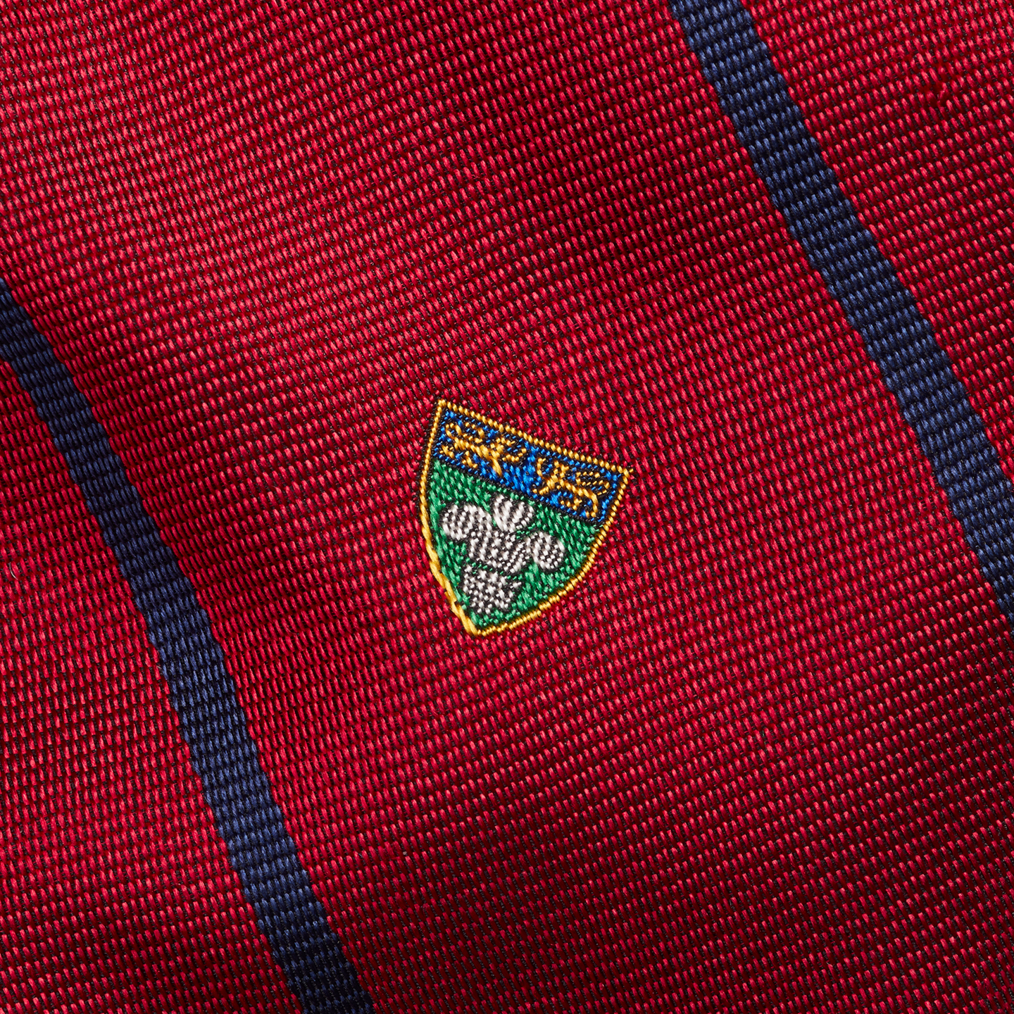 Мужской галстук Ralph Lauren Striped Silk Repp Narrow Club Tie, цвет: Красный — фото 2