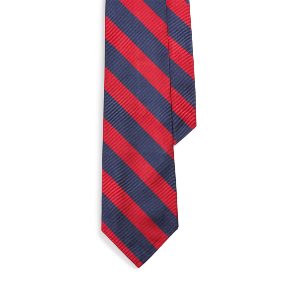 Navy/Red Striped Silk Repp Narrow Tie Polo Ralph Lauren 1