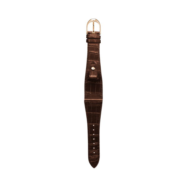 Brown/Gold Large Stirrup Alligator Watch Strap The Stirrup Collection 1