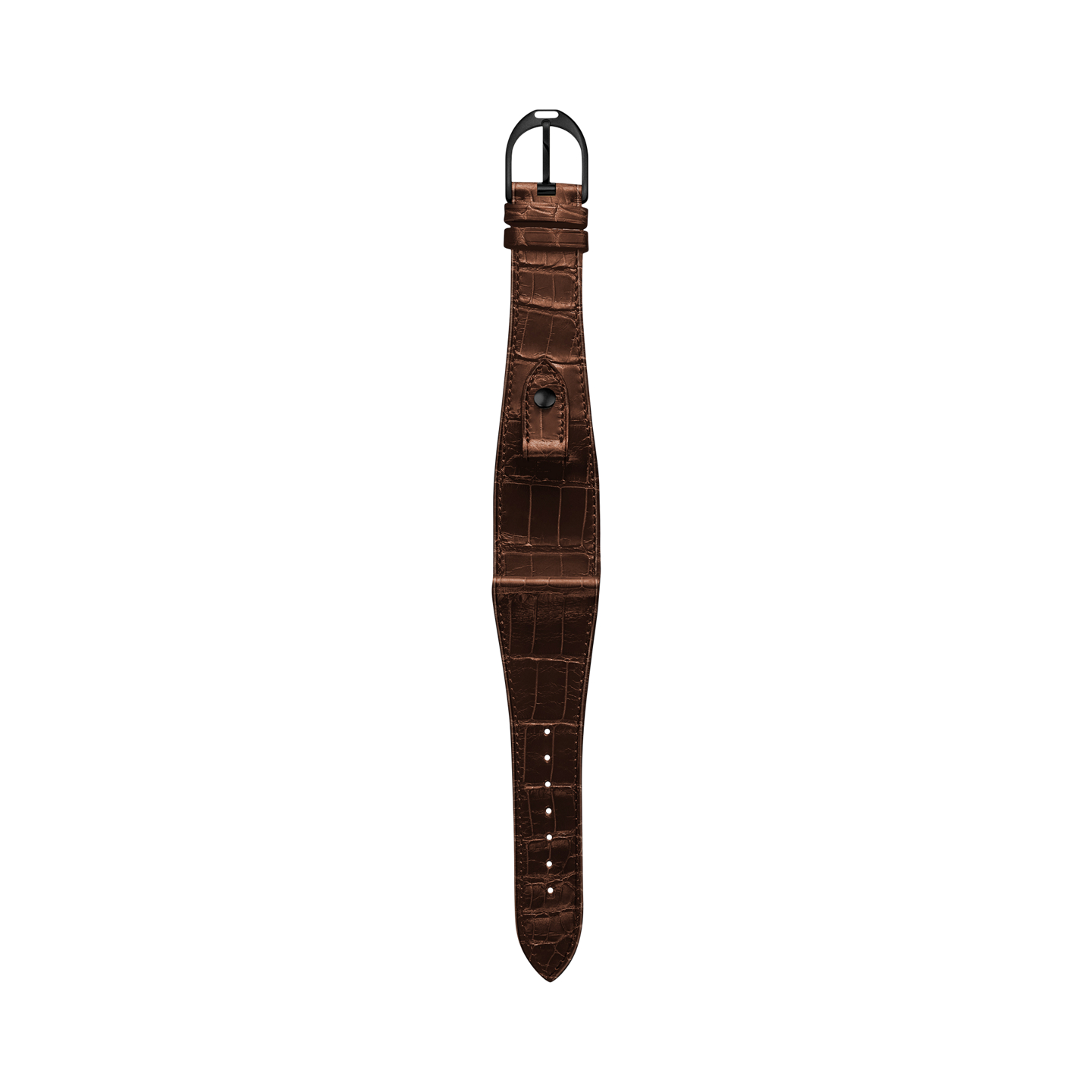 Мужской ремешок для часов Ralph Lauren Large Stirrup Alligator Watch Strap, цвет: Коричневый / Чёрный — фото 1
