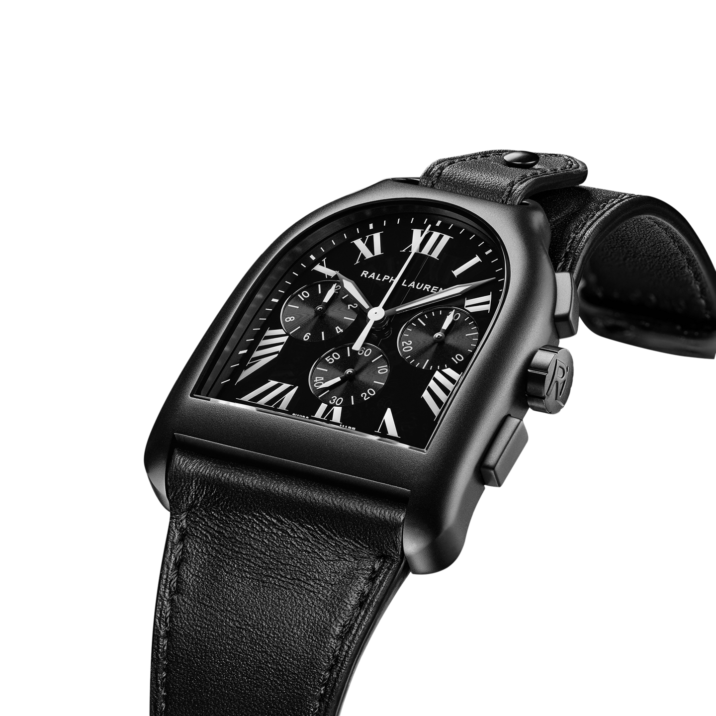 Часы Ralph Lauren Stirrup Large Chronograph PVD Black Dial, цвет: Чёрный — фото 1