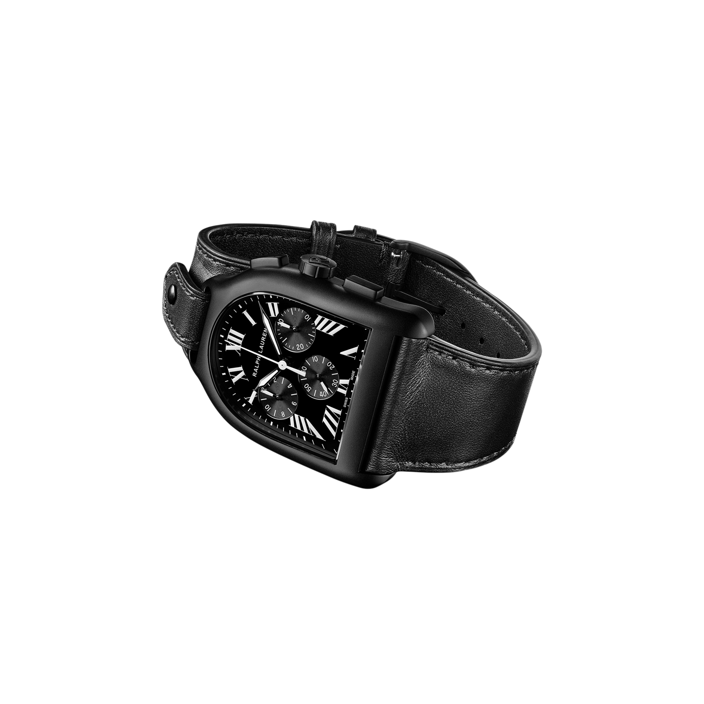 Часы Ralph Lauren Stirrup Large Chronograph PVD Black Dial, цвет: Чёрный — фото 4