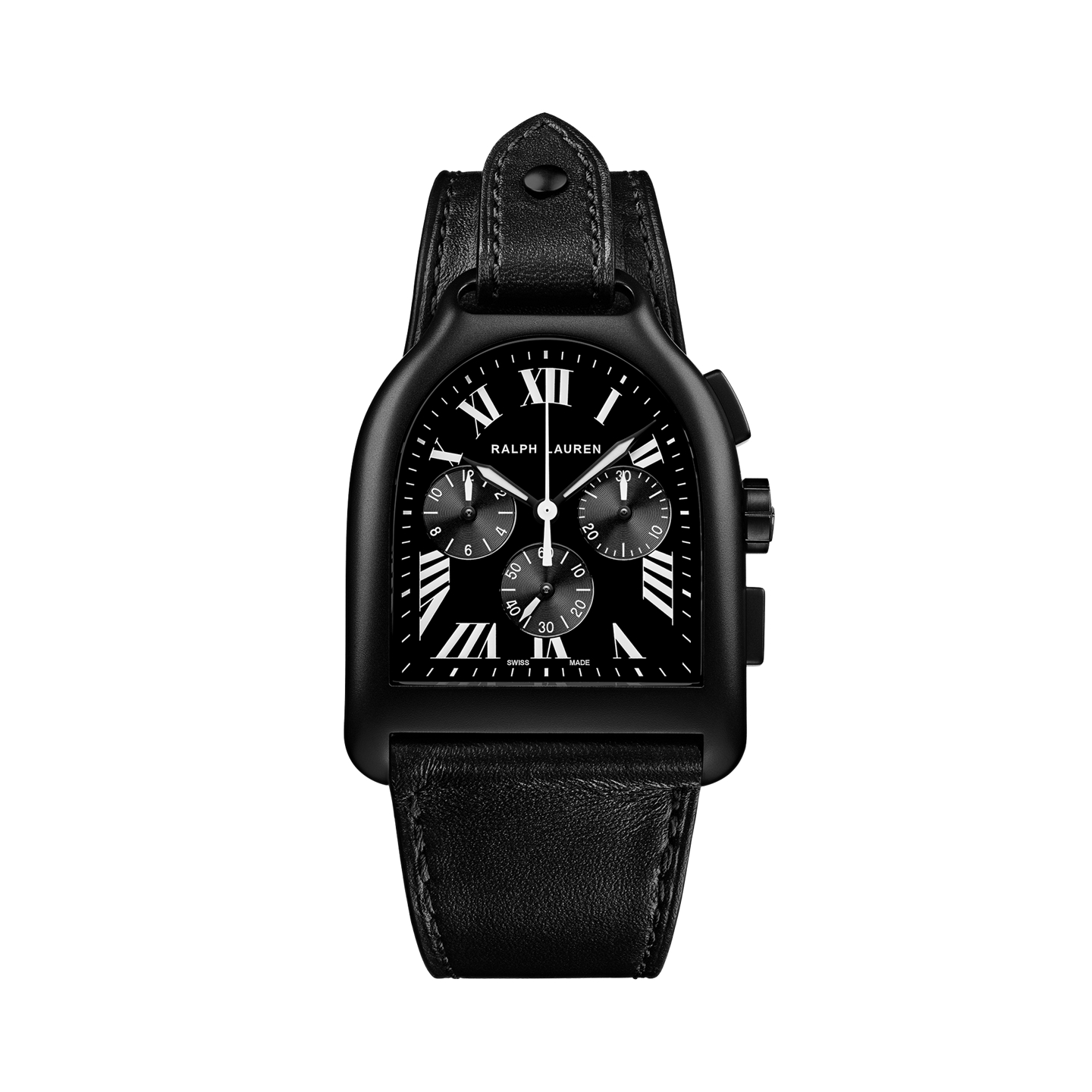 Часы Ralph Lauren Stirrup Large Chronograph PVD Black Dial, цвет: Чёрный — фото 6