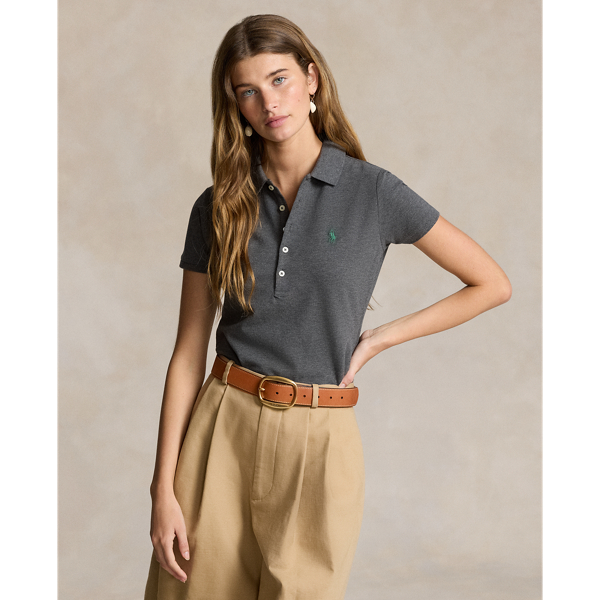 Dark grey polo shirt womens hotsell