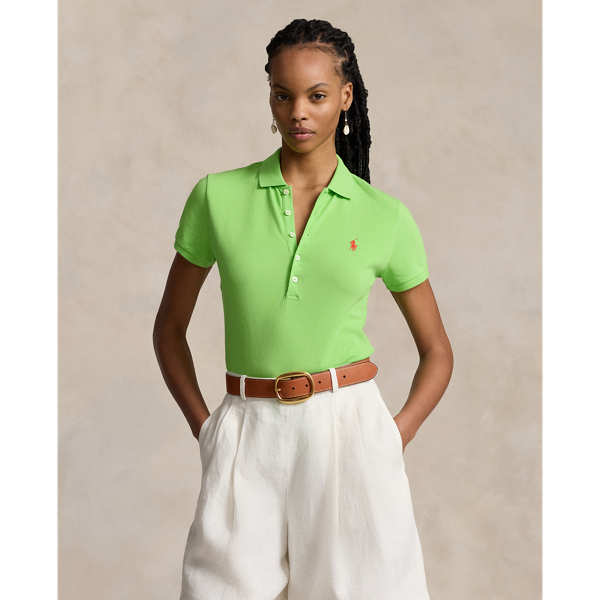 Green polo shirt womens online