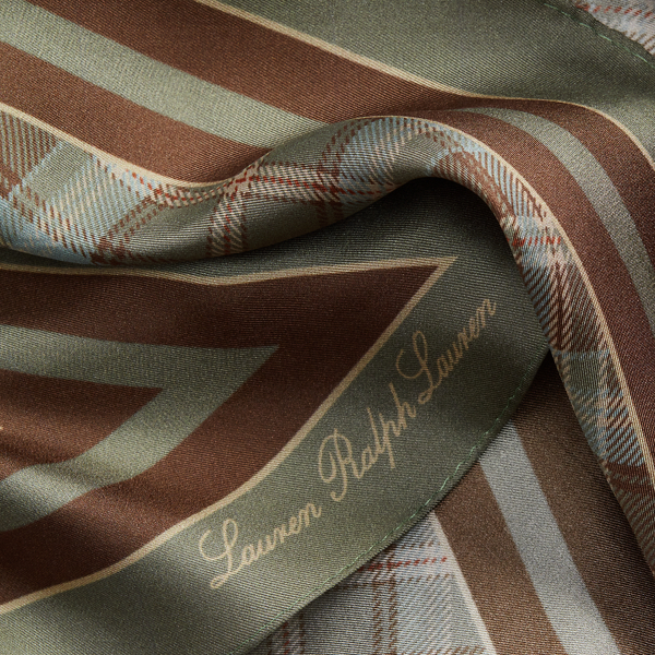 Light Teal Heather Wren Plaid Silk Twill Diamond Scarf Lauren 3