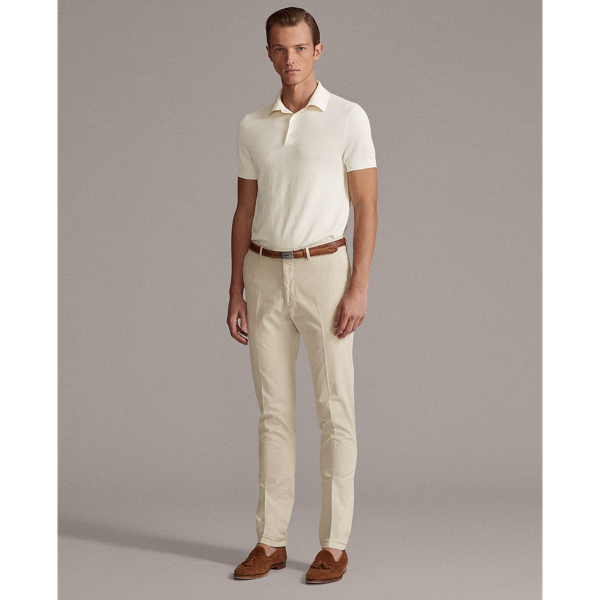 Classic Cream Silk-Cotton Polo Jumper Purple Label 4