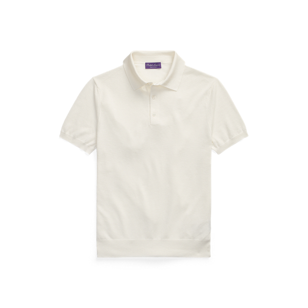 Silk-Cotton Polo Jumper Purple Label 1