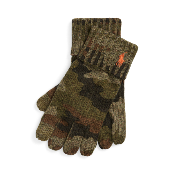 Camo Wool-Blend Touch Screen Gloves