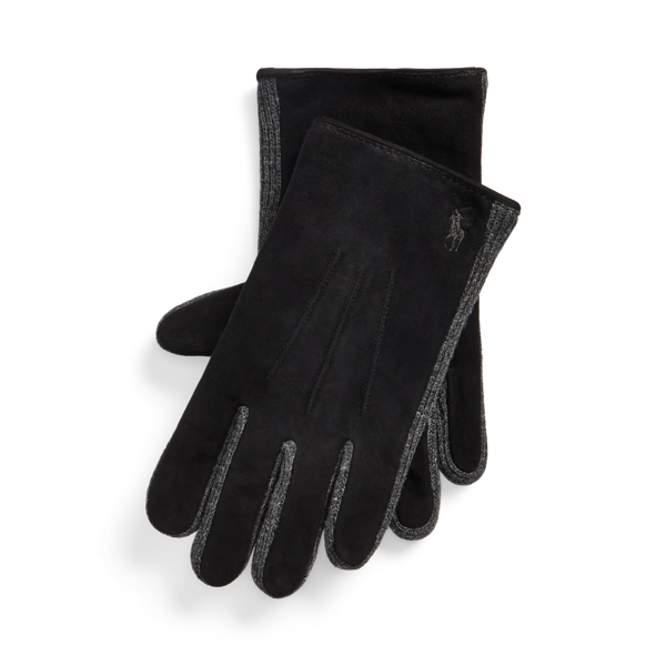 Suede &amp; Wool-Blend Touch Screen Gloves