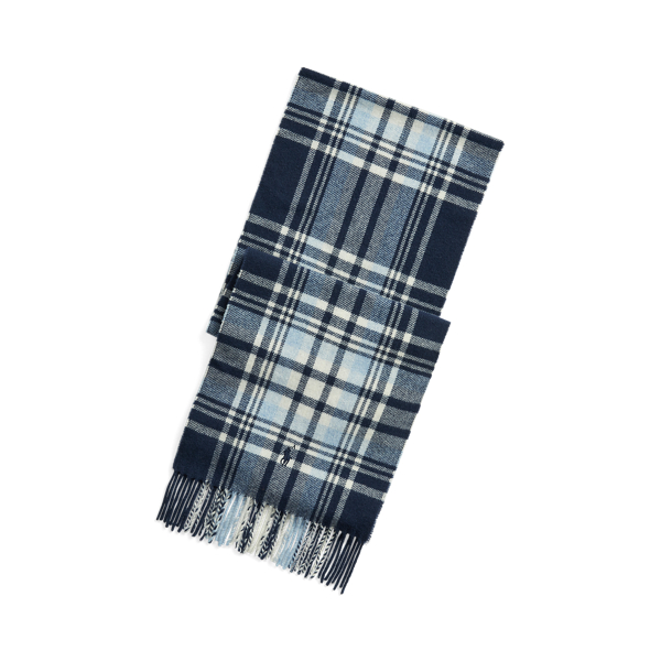Fringe Plaid Wool Scarf Polo Ralph Lauren 1