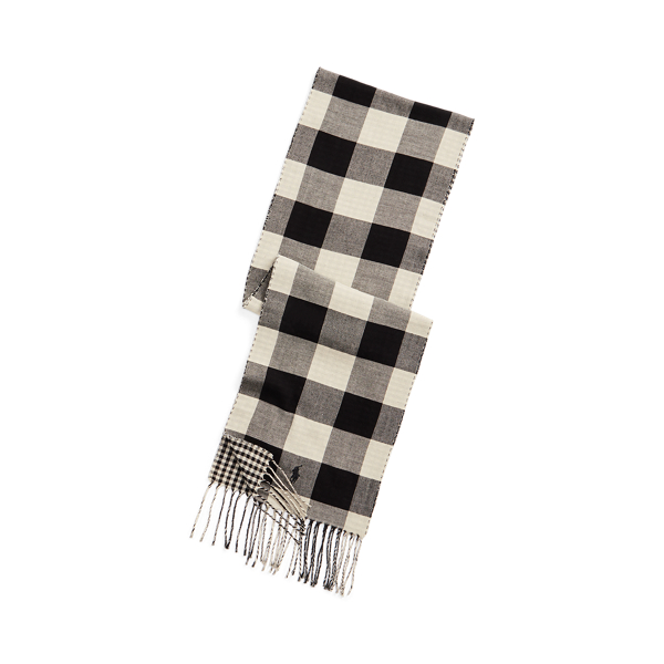 Reversible Checked Brushed Cotton Scarf