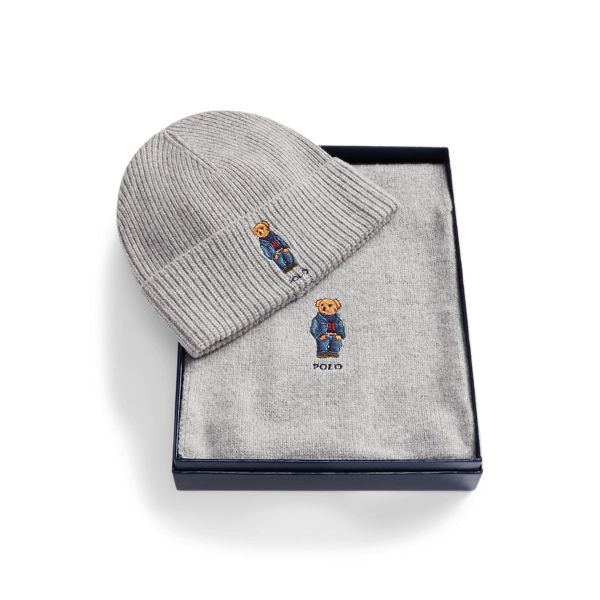 M&uuml;tze und Schal mit Polo&nbsp;Bear Polo Ralph Lauren in Andover meliert 2