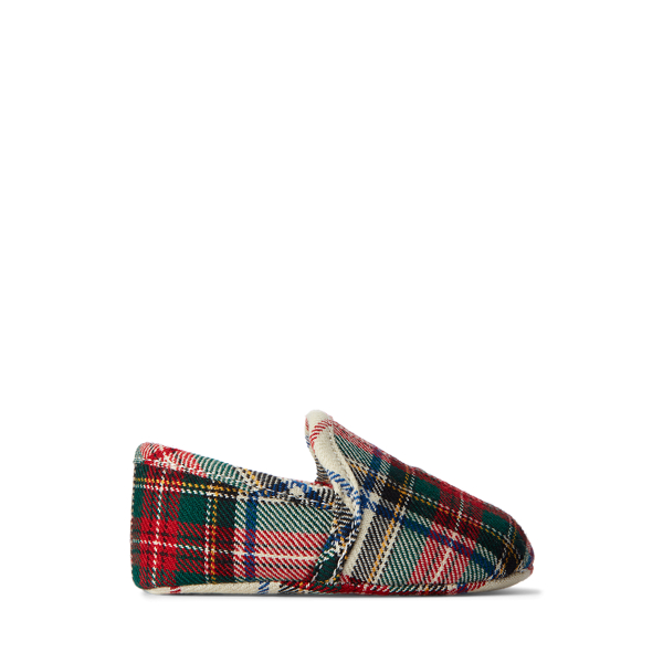 Chaussons &eacute;cossais cendre en coton