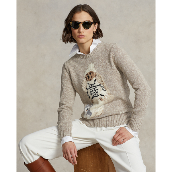 Polo Bear Cotton Blend Jumper for Women Ralph Lauren UK