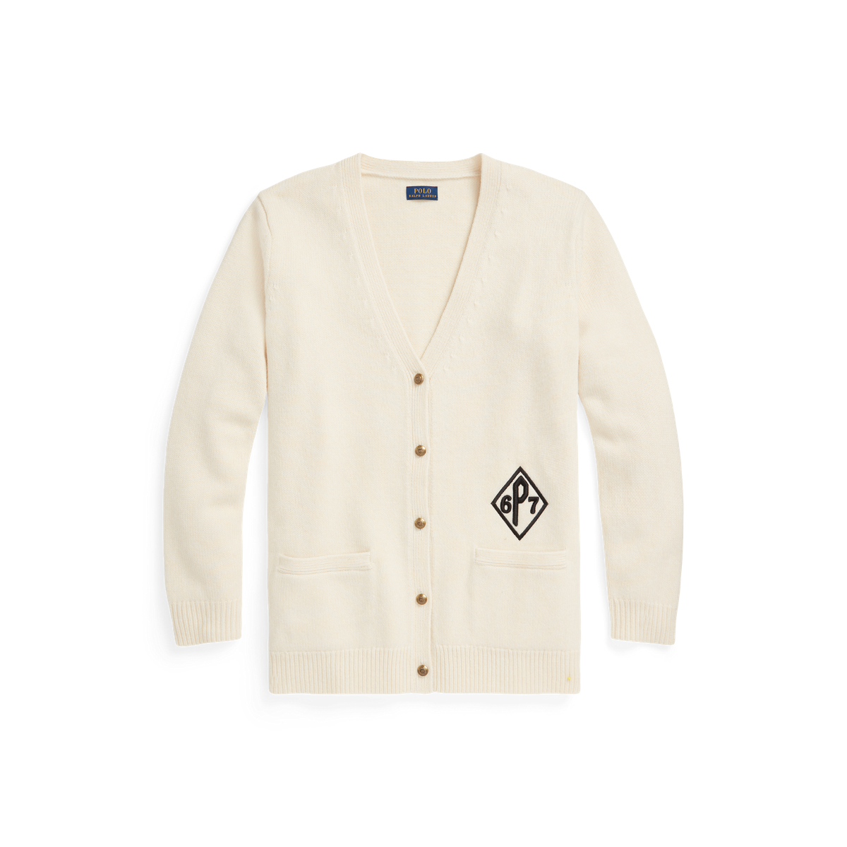 P67-Monogram Wool V-Neck Cardigan