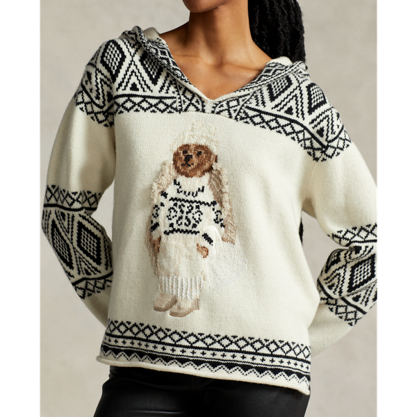 Pull &agrave; capuche Polo Bear Polo Ralph Lauren en Cr&egrave;me multi 6