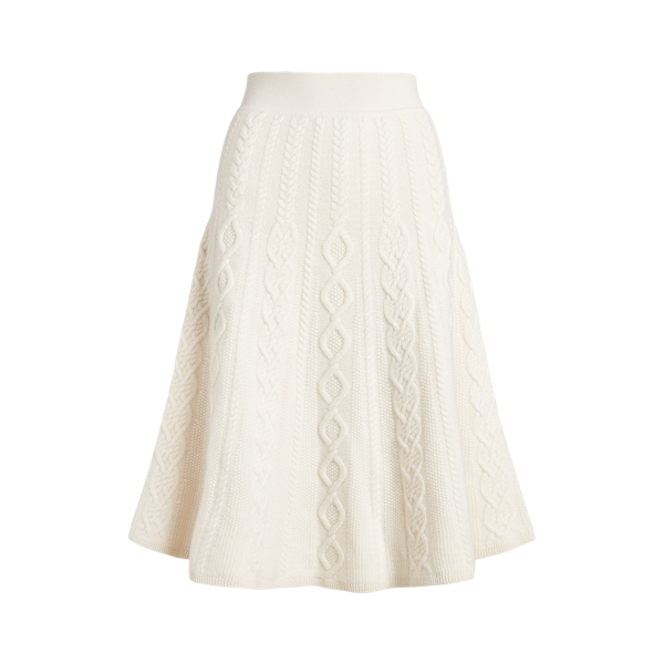Multi-Cable Wool-Cashmere A-Line Skirt Polo Ralph Lauren 1