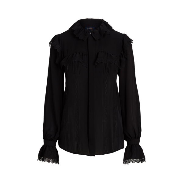 Camicia in seta di gelso e pizzo Polo Ralph Lauren in 1