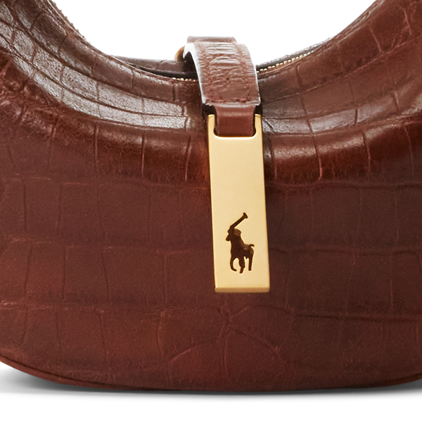 Cuoio Polo ID Croc-Embossed Mini Shoulder Bag Polo Ralph Lauren 6