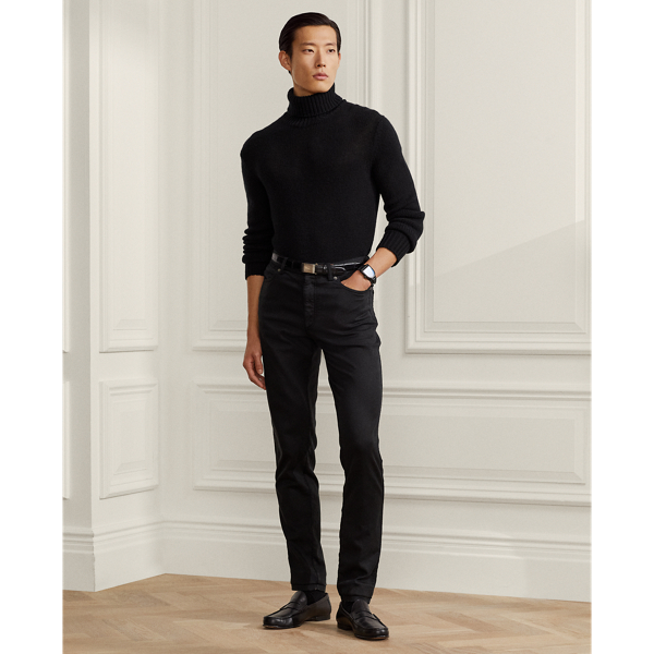 Classic Black Cashmere Turtleneck Sweater Purple Label 4