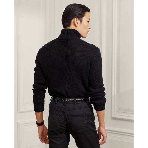 Classic Black Cashmere Turtleneck Sweater Purple Label 5