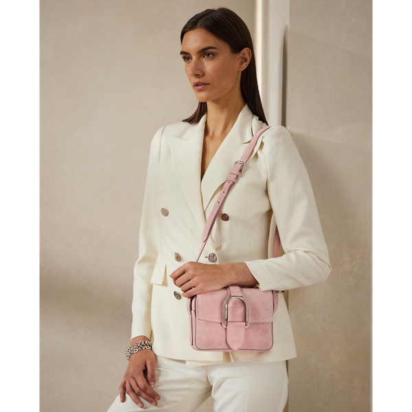Ballet Pink Welington Calf-Suede Crossbody Bag Ralph Lauren Collection 7