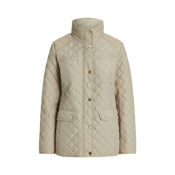 Diamond-Quilted Mockneck Jacket Lauren Petite 1