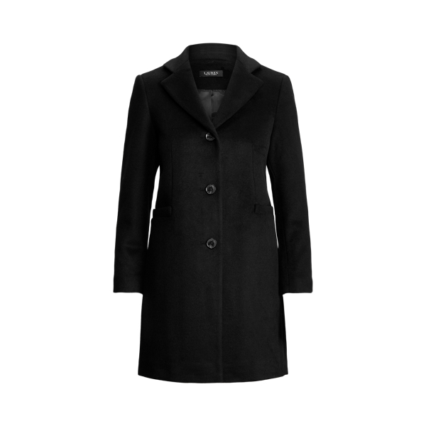 Three-Button Wool-Blend Reefer Coat Lauren 1