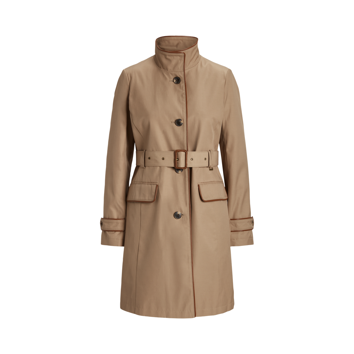 Belted Cotton Blend Trench Coat