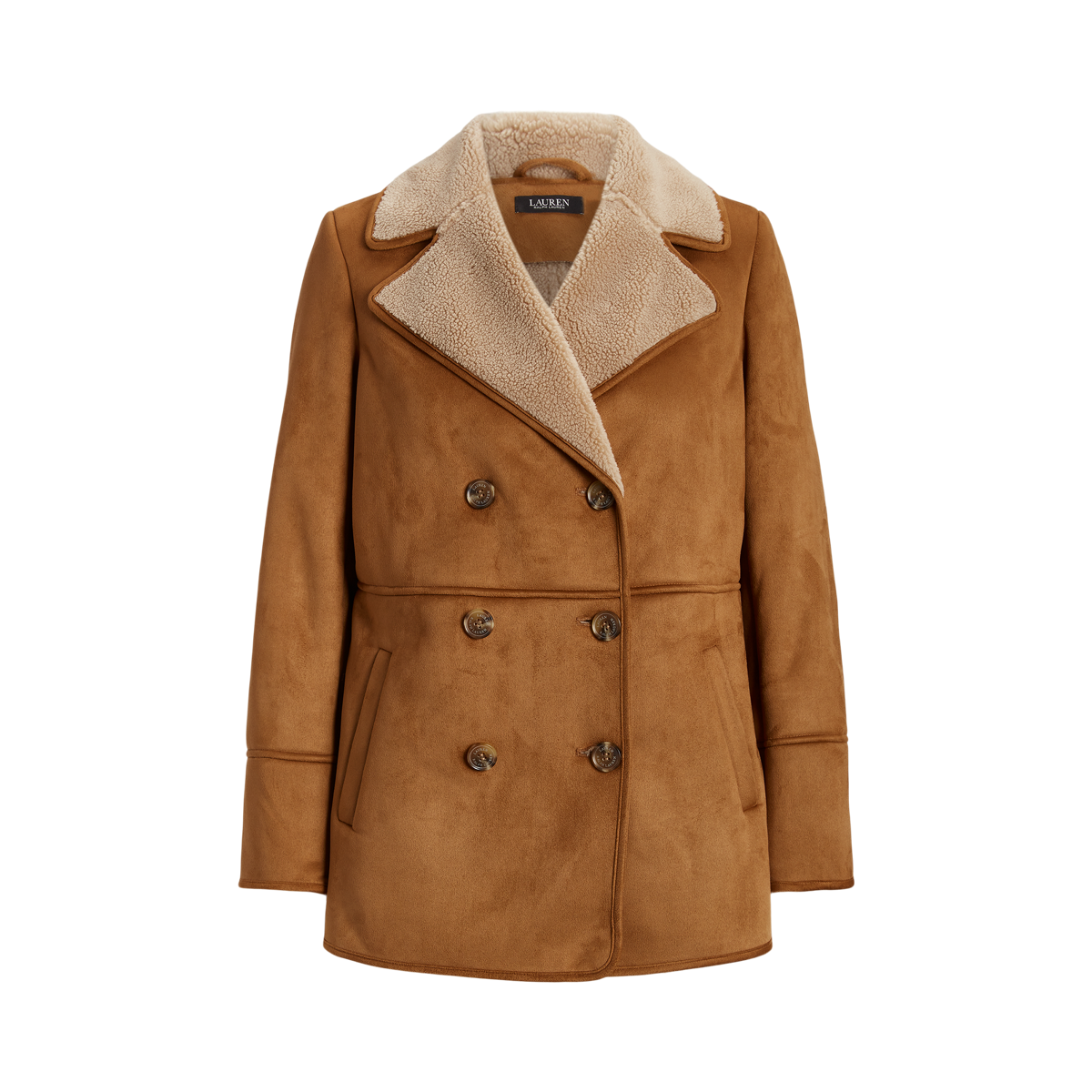 Faux Shearling Peacoat