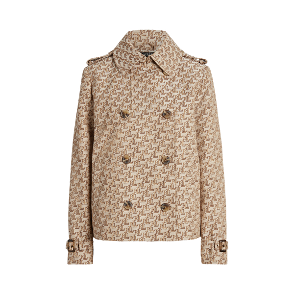 コート Lauren by Ralph Lauren LRL Shrlg Coat Ld44 67382104 Double-Breasted Monogram Jacquard Coat
