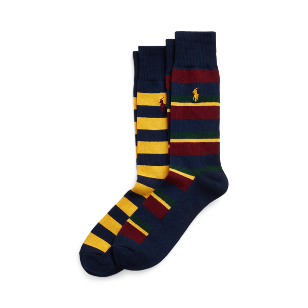 2&nbsp;paires de chaussettes hautes ray&eacute;es