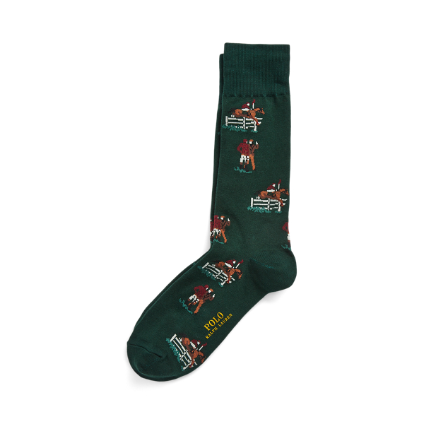 Equestrian Cotton-Blend Crew Socks