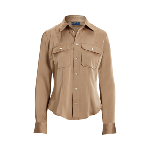 Hemd aus Stretch-Charmeuse mit Bahnen Polo Ralph Lauren in 1