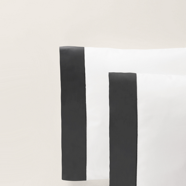 Ralph Lauren Home オーガニック コットン サティーン ボーダー シーティング トゥルー グラファイト 4