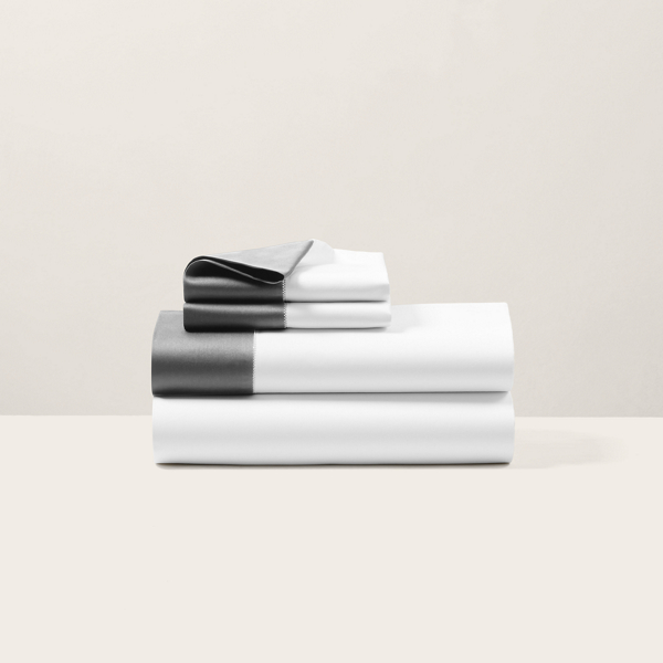 Ralph Lauren Home オーガニック コットン サティーン ボーダー シーティング トゥルー グラファイト 1