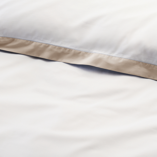 Ralph Lauren Home オーガニック コットン サティーン ボーダー デュベ カバー コースタル サンド 4