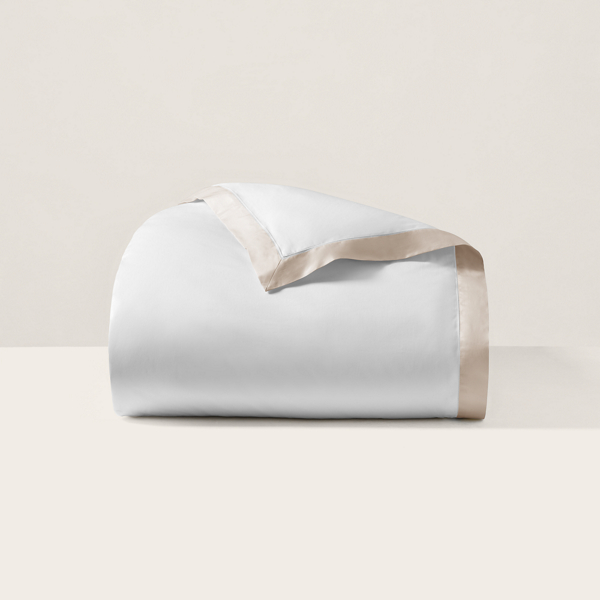 Ralph Lauren Home オーガニック コットン サティーン ボーダー デュベ カバー コースタル サンド 2