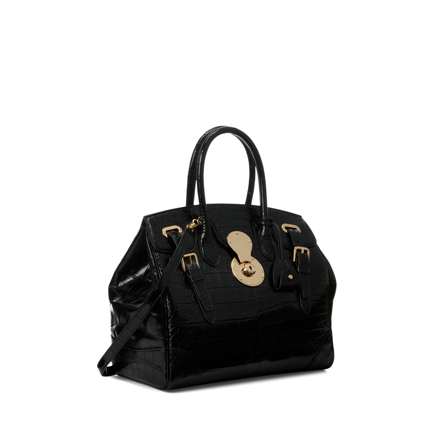 Женская сумка Ralph Lauren Ricky 33 Alligator, цвет: Чёрный — фото 1