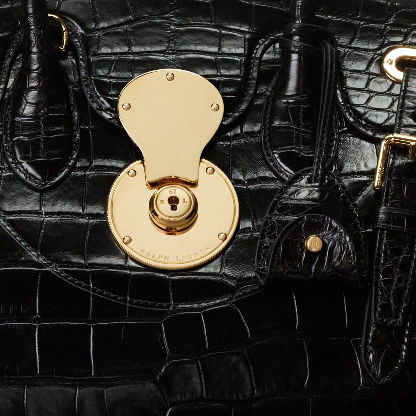 Женская сумка Ralph Lauren Ricky 33 Alligator, цвет: Чёрный — фото 4